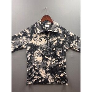 Columbia Fleece Pullover Mens Black White‎ Abstract Camo Quarter Zip Medium